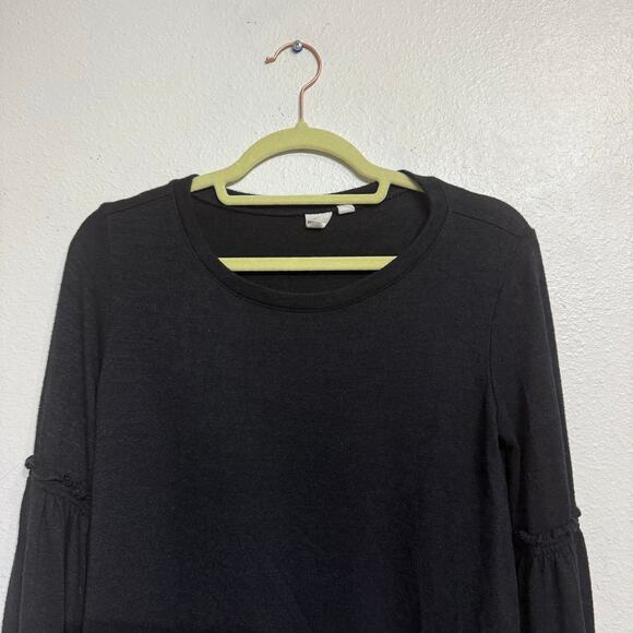 Gap Top Black Tiered Bell Sleeves Flared Pullover Sz XS - Picture 2 of 10